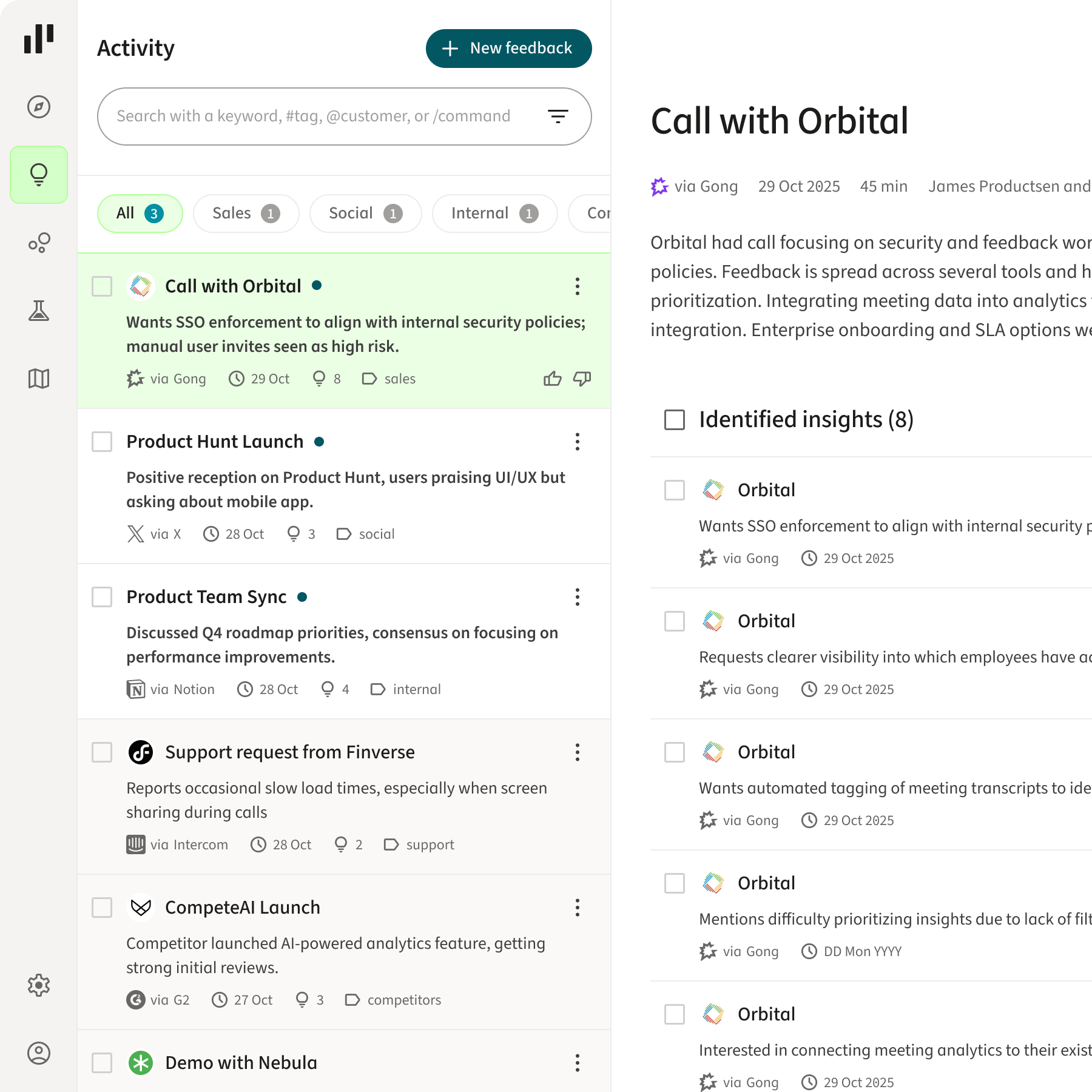 Customer conversations overview